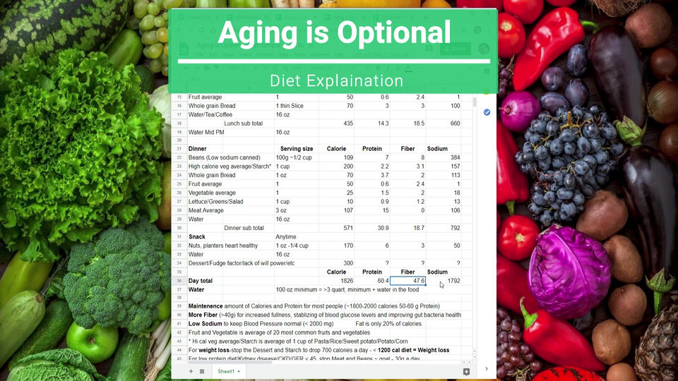 Aging is Optional Diet Explained